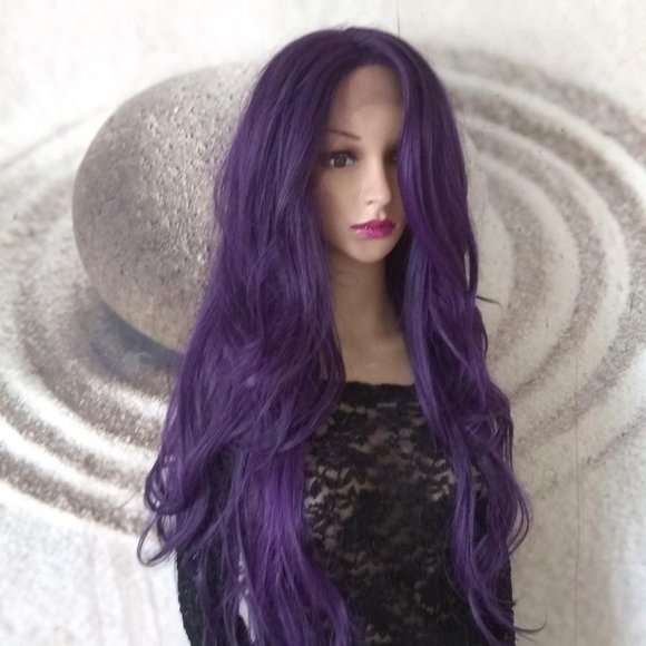 Purple wig lace front wig